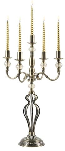 ZYJIX 5-Armiger Kandelaber Aus Metall Und Bronze, Kerzenständer Für Hochzeiten, Höhe 64 cm