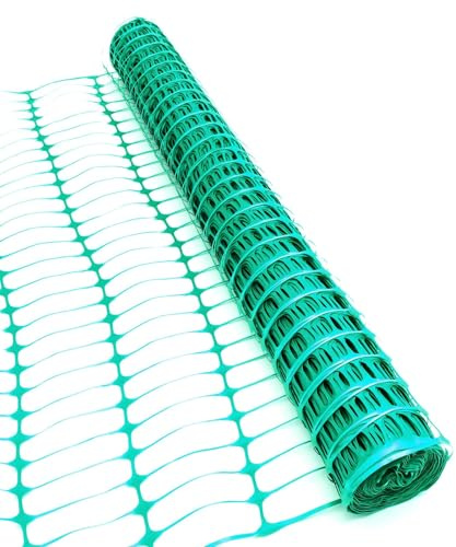 Heavy Duty Barrier Fencing Mesh Plastic Safety Garden Netting Temporary Fence Green Orange 1m High 25m / 50m Length Outdoor Crowd Events Construction (Green, 1m x 25m)