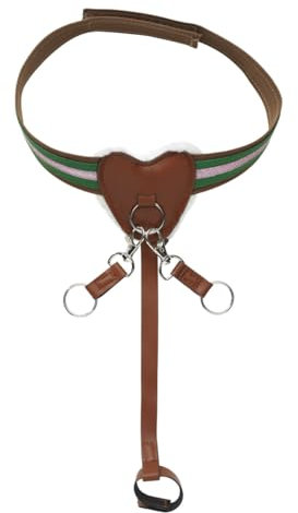 Panduro Steckenpferd | Herz dekoriert Martingal mit Halsriemen für Steckenpferd | Zubehör für Steckenpferd | Braun
