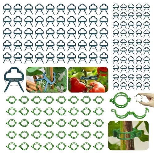 YeahBoom 140 Stück Pflanzenclips,Pflanzenstützclip für Kletterpflanzen,Pflanzenklammern,Pflanzenhalter,Pflanzenklammern für Tomaten, Rosen, Gurken und andere Rankpflanzen,Rankhilfe für Pflanzen