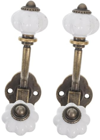 ANDRESLAD Lot De 2 Crochets Muraux Rétro Pour Chapeaux Et Manteaux En Alliage De Zinc, Double Crochet Robuste, Capacité De Charge, Installation Facile, Décoration Intérieure Pour Entrée Et