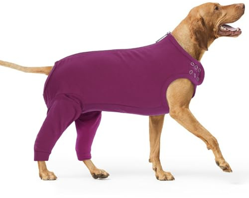 PUMYPOREITY Erholungsanzug Hund, Body Hunde Nach Op Rüde Bandage Hund Hinterbein Postoperative Kleidung Wundschutzanzug Nach Op Hose Hund Hinterbein(Lila-rot, 2XL)