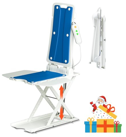 Oiameen Electric Chair Lift, Up to 300lbs Floor Lift for Elderly Falls, IP68 Waterproof Bathtub Lift for Seniors for Home Floor Bathtub, No Assembly Required, 2nd Gen Version,LC01