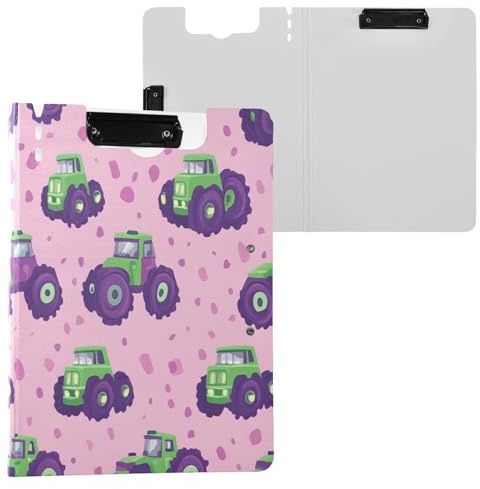 JUMBEAR Portapapeles de camión de dibujos animados A4 con clips dobles, tablero plegable con tapa, organizador personal ligero adecuado para hospitales, oficinas, escuelas, negocios, suministros de