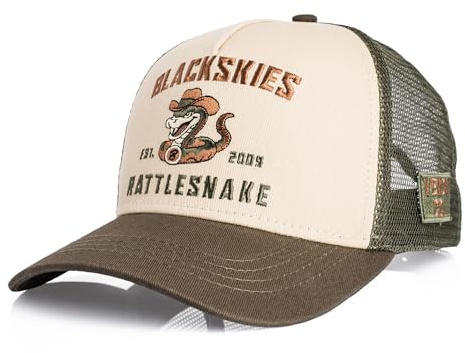 Blackskies® Trucker Baseball Cap Kollektion | Herren Damen Premium Snapback Schirm Mütze Kappe Basecap - Männer Frauen Unisex Streetwear Outdoor Sommer Freizeit