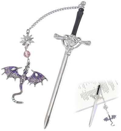 VYNZOR Lesezeichen Fantasy Schwert Lesezeichen Metall,Lesezeichen Drache,Elegantes Buchzeichen für Bücherliebhaber, Mittelalterliches Drachen Design Lesezeichen für Fantasy Romane, für Frauen Männer