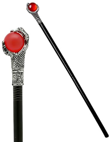 Werownsgso Halloween trollstav 118 cm vintage spira stav gotisk plast promenadkäpp häxa stav vampyr faraokostym tillbehör för cosplay kostymer karneval temafest