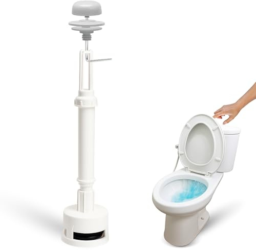 Mecanismo de descarga para WC, Válvula Descarga Inodoro, Descargador WC universal, Apto para cualquier tipo de cisterna estándar con diseño de tirador de descarga