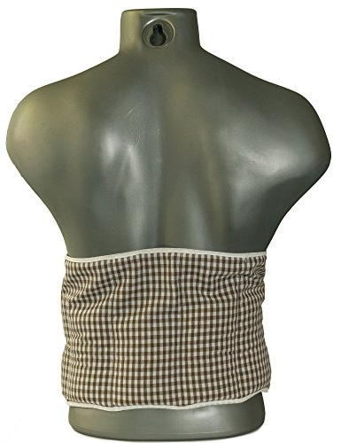 Traubenkernkissen zum Umbinden - Gürtel mit Klettverschluss ca. 135cm - 7-Kammer Wärmekissen XXL Körnerkissen - braun-weiß