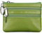 Portafoglio con Mini Custodia Portamonete da Donna in Vera Pelle con Portachiavi, verde