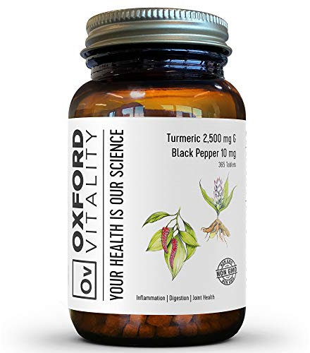 Turmeric & Black Pepper Tablets | High Strength 2,500mg | 95% Curcumin Supplement | 10mg Piperine from Black Pepper Extract | for Inflammation Digestive Health & Joint Support