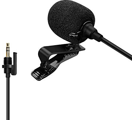 COMICA CVM-SM-O1 Lavalier Mikrofon, Omnidirektionales Kondensator-Aufsteckmikrofon mit 3,5-mm-TRS-Buchse, kompatibel mit DSLR-Kamera, BoomX-D, Sennheiser und Anderen drahtlosen Sendern-3,94 Fuß