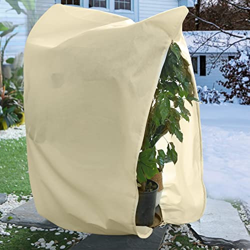 DazSpirit 120x180cm Plant Fleece Frost Protection, Non-Woven Garden Fleece Frost Protection with Drawstring and Zipper, Plant Covers for Winter to Protect Outdoor Plants, Frost, Insects