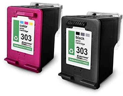 Eurotone 2X Tintenpatronen kompatibel für HP 303 Envy Inspire 7924 e ersetzen 303XL CMYK Black Cyan Magenta Yellow