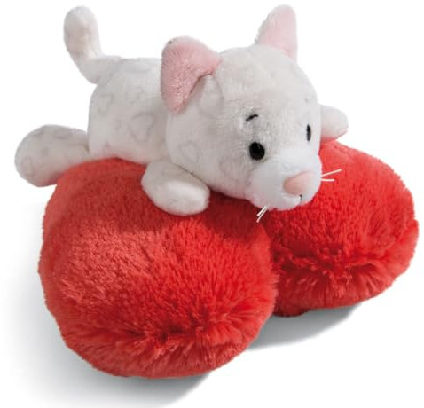 Kuscheltier Love Katze Herzig 13cm liegend auf