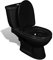 Willood Toilette Bodenstehend mit Spülkasten Keramik Design Stand WC Schwarz