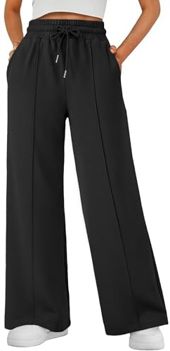 Friptspyg Jogginghose Damen Baggy Hosen Damen mit Elastischem Bund Weite Beine Freizeithose Traininghose mit Taschen