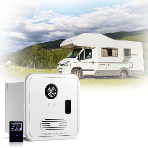 Chauffe-Eau Sans Réservoir VR 12V CC, 55,000 BTU, Haut Rendement Gaz Propane, Eau Chaude Instantanée Sur Demande Avec Télécommande Pour Contrôle Facile Dans Votre Camping-Car(White)