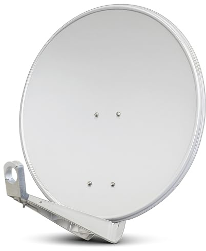 Premium X DELUXE85 Satellitenschüssel 85cm Sat Schüssel aus Aluminium in Hellgrau Offset Satelliten-Antenne FullHD 4K UltraHD