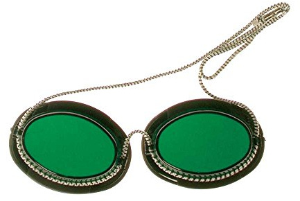 1x Behrend Höhensonnenbrille, UV-Brille, Solariumbrille, UV-Augenschutz, grün, für Erwachsene