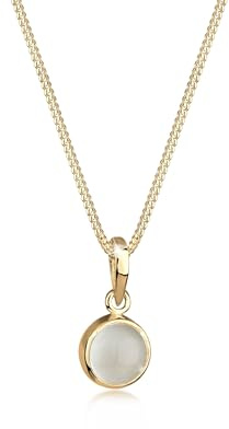 Elli Halskette Damen Anhänger Rund mit Mondstein in 925 Sterling Silber