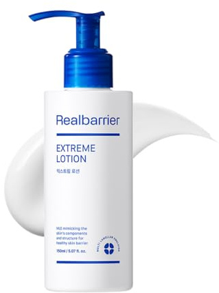 Real Barrier Extreme 150 ml lotion, låg pH-kroppslotion för känslig hud med 3-hyaluronsyra, 3-ceramid, pantenol och allantoin, förstärkande hudbarriär, fuktgivande, MLE