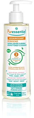 Puressentiel Savon Liquide Surgras aux 3 Huiles essentielles BIO - Antibactérien - Visage, Mains et Corps - Peaux Sèches, Sensibles et Réactives - Nettoie & Protège 250ml