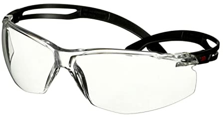 3M SecureFit 500 Gafas de seguridad, montura negra, antirrayaduras+ (K), lente incolora, SF501ASP-BLK-EU