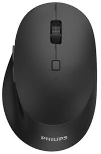 Philips SPK7607 Souris sans Fil - jusqu'à 3200 dpi, 2,4 GHz + Bluetooth 3.0/5.0, expérience de clic Silencieux avec 7 Boutons, Noir