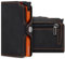 BEWMER Porta Carte di Credito 1 ZIP Schermato | Portafoglio Slim da Uomo e Donna | Porta Tessere e Documenti con Rfid Protection e Fermasoldi in Carbon Fiber (Nero e Arancione con Zip)