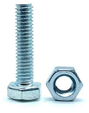 DOJA Barcelona | Tornillos y Tuercas Hexagonales M6x60mm | Set de 40 Piezas en Acero Galvanizado | Cabeza Hexagonal