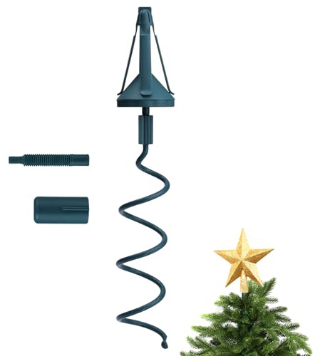 Weihnachtsbaumspitze, Universeller Drehbarer Baumspitze Plastik Grün Baum Spitze Christmas Tree Topper mit Verstellbarer Befestigung zur Baumkronenverzierungen, für Die Meisten Basistypen