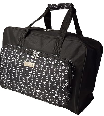 Sewing Online Nähmaschinentasche, schwarzer Zweig | 46 x 33 x 20 cm | Tragetasche für Janome, Brother, Singer, Bernina und die meisten Nähmaschinen – PT660-BLK-SPRIG