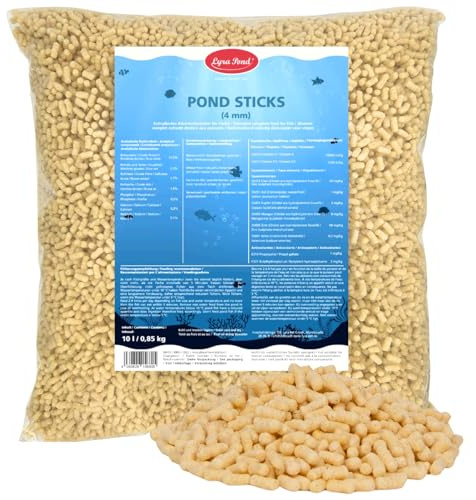 Lyra Pond® 10 L (0,85 kg) Pond Sticks Fischfutter Teichfutter schwimmend | Schwimmendes Fischfutter - Leicht verdauliches Teichfutter durch Weizenkeime - Artgerechte Zusammensetzung für Fische