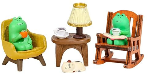 Frog Statue - Rocking Chair Frog Statue, Frog Resin Statue Decor | Cute Frog Sitting Statue Frog Rocking Chair Decorative Frog Statue Garden Decor For Rockery