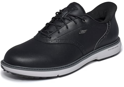 Skechers Men's Go Golf Prestige Sl Waterproof Spiked Golf Shoes Slip-in Trainers, Black Spikeless, 9 UK