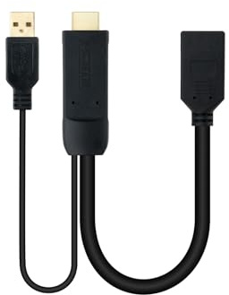 Blendend Conversor HDMI a DisplayPort 20cm, con Conector HDMI Hembra y DisplayPort Macho, Ideal para conectar Dispositivos de Video y Audio.