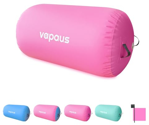 Vapaus Gymnastics Air Barrel Inflatable Tumbling Roller Mat Back Handspring Trainer Air Tumbler Octagon Barrel Gymnastics Equipment for Tumble Track Cheerleading Yoga Training Durable AntiSlip Double Seal Without Pump
