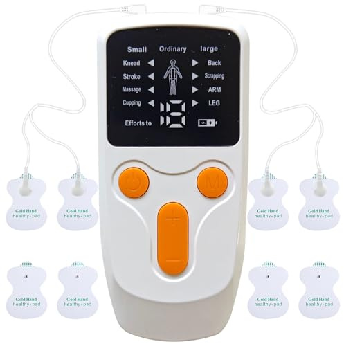 Electroestimulador Muscular Estimulador Muscular Corrientes Rehabilitacion Fisioterapia Maquina De Corrientes Fisioterapia Mit 2Cables Conexión 1Cargador 8Placas Electrodos 1Manual Instrucciones