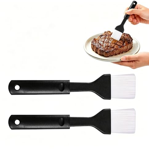 Brochas de Repostería,2 PCS Brocha Culinaria Resistente al Calor Pinceles Para Untar Herramientas De Cocina Versátiles Ideal para Cocinar Hornear Barbacoa y Acabados