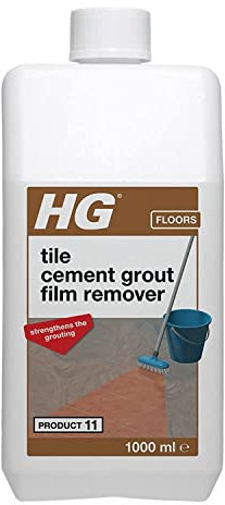 HG Tile Cement Grout Film Remover, Efflorescence Remover & Tile Grout Cleaner, Effective Tile Grout Remover & Floor Tile Cleaner, Natural Stone Safe Floor Cleaner & Grout Stain Remover - 1 Litre