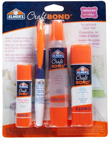Elmer’s Craft Bond Scrapbook Glue Set, 4 Types of Craft Glue