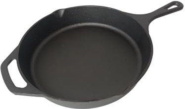 Buckingham Pre-Seasoned Premium Cast Iron Skillet Frying Pan Suitable for Induction Electric Gas Oven Safe Ideal for BBQ Grilling Cast Iron Pan for Low Fat Healthy Cooking (31 Cm)