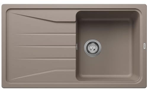 BLANCO SONA 5 S | Granitspüle aus SILGRANIT tartufo | [86x50x20,2 cm] | für 50 cm breite Unterschränke | Reinigungsfreundliche Öberfläche | Großes Becken | reversibel