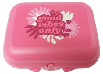 Tupperware Twin Größe 2 Brotdose Sandwichbox Kindergarten Dose pink good vibes only Lunchbox