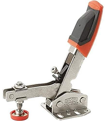 BESSEY STC-VH50 Vertical Auto-Adjust Toggle Face Mount Nickel Plated Clamp Vertical Flange, Silver