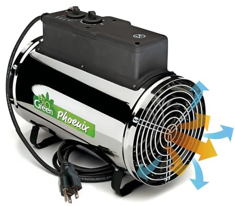 Bio Green riscaldatore Elettrico a Ventola Phoenix, Argento/Nero