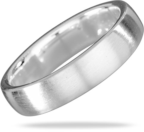 Vinani Unisex Ring 925 Silber - Damen & Herren Ring klassisch schlicht mattiert schmal Partnerring aus 925 Sterling Silber - RCL64