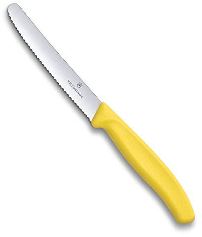 Victorinox 6.7836.L118 SwissClassic Tomatenmesser mit Wellenschliff, 11 cm, gelb