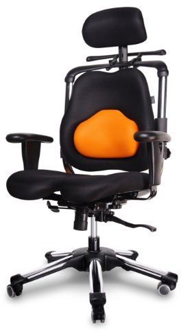 Harastuhl® - Orthopädischer Bürostuhl - Zen-LS - Unterstützung der Lendenwirbelsäule mit Lordosenstütze - Sitzen bis zu 12H - INNOVATIVER Bandscheibenstuhl - Office Chair - 1,50m - 1,95m - Orange